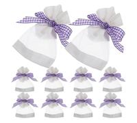 FRCOLOR 20pcs Sachets en Organza pour Lavande Parfumée, Petits Paquet Respirants 9x12cm pour Organisation Maison ou Présents, Design à Fenêtre Double Face pour Ambiance Aromatique