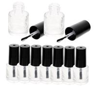 FRCOLOR 20pièces Flacon à Ongles Verre Transparent Avec Pinceau Lot De Flacons Noirs Pour Créer Des Vernis à Ongles Assortis