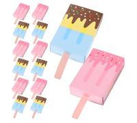 FRCOLOR 24 pièces Boîtes à Bonbons Papier Boîte à Friandises Forme de Glace pour Biscuits et Snacks Assortiment Rose et Bleu pour Fêtes et Anniversaires