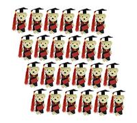 FRCOLOR 24 Pièces Graduation Bear Decorations for Bouquet DIY Adorable Plush Dolls Families and Friends Creative Graduation Flower Bear Decors with Random Envelope Style