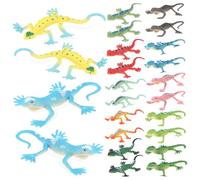 FRCOLOR 24 pièces Lot de Jouets Reptiles Collants PVC pour Faveurs de Fête Garçon Fille Figurines Lézard Extensibles Sensory Toys Pochette Surprise