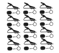 FRCOLOR 24 pièces Lot de Pinces Micro Métal avec Mousse Noire Clips Cravate Mini pour Karaoké Enregistrement Vocal Visioconférence Accessoires Mobiles