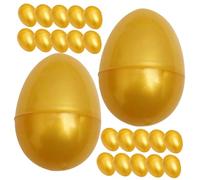 FRCOLOR 24 pièces Lot de Œufs Plastique Dorés Remplissables Boîtes pour Garçon Fille Cadeau et Loterie Boîte Œuf pour Pâques et Fêtes