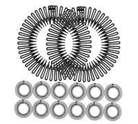 FRCOLOR 24 Pièces Peigne De Perruque De Mode Peigne à Cheveux Étiver Bandeau De Dents Bandeaux Des Années 90 Pour Femmes -tête Bandeau Cercle Plastique Noir