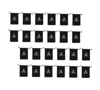 FRCOLOR 24 Pièces Sacs Pirate à Cordon Réutilisables pour Bonbons et Jouets avec Motif pour Fête Halloween et Chasse Au Trésor