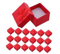 FRCOLOR 24pièces Boîtes à Bijoux Carton Rouge avec Nœud pour De Bagues Colliers Bracelets Et Boucles Oreilles pour Propositions Et Célébrations