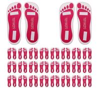 FRCOLOR 25 Paires de Coussinets Adhésifs Jetables pour Pieds, Protecteurs Autobronzants Autocollants, Semelles de Bronzage par Pulvérisation, Couleur Rose Fuchsia, Accessoires Hygiéniques