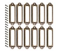 FRCOLOR 25 pièces Porte-étiquettes Métallique Rétro Vert Antique avec Vis pour Armoires Bureaux et Organisateurs Cadre Étiquette Robuste Fer pour Classement et Décoration