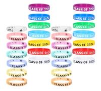 FRCOLOR 28 Pièces Bracelets comme Présent de Diplôme Colorés en Silicone Saison de Remise des Diplômes Class Of 2026, Résistants et Solide pour Garçons et Filles Lors Fête de Fin D'études