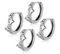 FRCOLOR 2paires Boucles Oreilles Étoiles Pour Femmes Petites Créoles Bijoux Pour Cartilage Et Manchette