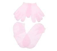 FRCOLOR 2paires Gants Et Chaussettes Hydratants Gel Ensemble Pour Soins Et Design Antidérapant Pour Confort Optimal Au Coucher Couleur Rose