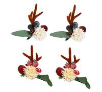 FRCOLOR 2paires Pinces à Cheveux Forme De Renne De Noël Accessoires Pour Cheveux De Cerf Couvre-chefs Pour Fêtes