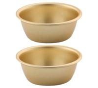 FRCOLOR 2pcs Bols Coréens en Aluminium Doré, Bol Multifonction pour Camping et Table à Manger, Fabrication Soignée, Pratique et Léger pour Randonnée et Repas