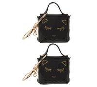 FRCOLOR 2Pcs Mignon Cartoon Chat Keychain Pendentif Mini Portefeuille Portefeuille Portable Portable Porte Clés De Porte Clés Clés De Porte pour Faire du Shopping
