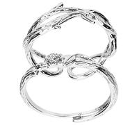 FRCOLOR 2pièces Bague De Couple Épine Rose Réglable Pour Homme Et Femme De Saint-valentin