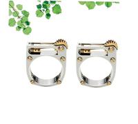 FRCOLOR 2pièces Bague Pour Homme Acier Métallique Créative Et Engrenage Mécanique Simple Et Moderne