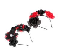 FRCOLOR 2pièces Bandeau Fleuri Pour Halloween Coiffes Cosplay à Roses Artificielles Pince à Cheveux Pour Soirée Déguisement