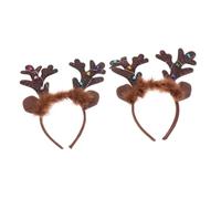 FRCOLOR 2pièces Bandeau Lumineux pour Chat Coiffe de Noël avec Rennes et Branches Lot de Serre-têtes Décoratifs