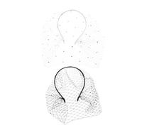 FRCOLOR 2pièces Bandeau Orné de Strass Voile sur Bandeau Coiffe de Mariage Voile de Mariée avec Accessoire de Coiffure pour Mariage et Fêtes