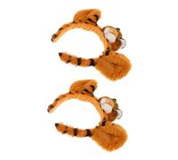 FRCOLOR 2pièces Bandeau Tigre Adorable Avec Oreilles Peluche Pour Halloween Cosplay Et Événements Thématiques Animaliers Accessoire Mignon Pour Fête