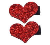 FRCOLOR 2pièces Barrettes à Sequins Forme De Cœur Pour Saint-valentin Accessoires Pour Cheveux Scintillants Pour Filles Pinces Décorées Pour Petites Filles
