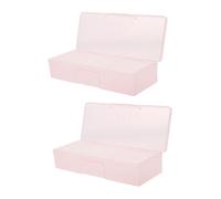 FRCOLOR 2pièces Boîte De Rangement Pour Outils à Ongles Coffret De Nail Art Pour Salon Organisateur De Fournitures Ongles Trousse à Portable Boîte à Outils De Manucure