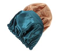 FRCOLOR 2pièces Bonnet Satin Réglable Chapeaux De Nuit Respirants Pour Cheveux Bouclés Et Tressés