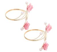 FRCOLOR 2pièces Bracelets Jonc à Fleurs Ouverts Inoxydable Manchettes Réglables Pour Femmes Bijoux De Bras