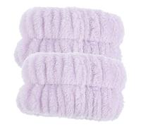 FRCOLOR 2pièces Bracelets-serviettes Flanelle pour Laver le Visage Accessoires de Toilette Bandeau de Maquillage Élastique pour Cheveux Usage Spa et Sportif