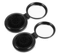 FRCOLOR 2pièces Brosse de Voyage et Miroir de Poche Mini Outil de Coiffage Rond avec Peigne Pliable pour Cheveux Femme Ensemble Cheveux Bouclés
