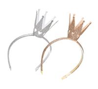 FRCOLOR 2pièces Couronnes Brillantes Garçon Fille Bandeaux Glitter Pour Fête Anniversaire Carnaval Noël