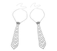 FRCOLOR 2pièces Cravate Unisexe Paillettes Scintillantes Collier Ajustable pour Femme et Homme Accessoire de Mode pour Mariage et Cérémonie