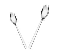 FRCOLOR 2pièces Cuillères à Salade Acier Inoxydable Grande Moyenne Spork Multifonction pour Repas Fruits et Soupes Léger Réutilisable et Design