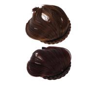 FRCOLOR 2pièces Fausse Frange Pour Femme Extensions De Cheveux à Clipser Frange Épaisse Naturelle Lot