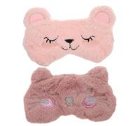 FRCOLOR 2pièces Lot De Masques De Sommeil Peluche Cache-yeux Pour Dormir Et Voyages