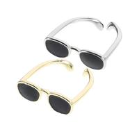 FRCOLOR 2pièces Mini Ring Forme De Pour Femmes Bague Ouverte Ajustable Bijoux Créatifs Accessoire Original Pour Fêtes Et