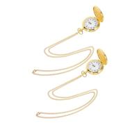 FRCOLOR 2pièces Montre de Poche à Quartz Classique pour Femme avec Chaîne de Collier Design Élégant et Double Face