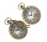 FRCOLOR 2pièces Montre Vintage à Pendentif avec Romain Accessoire Classique pour Hommes Et Femmes Design Squelette Steampunk