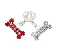 FRCOLOR 2pièces Pendentif Os pour Collier De Chien Décoratif en Cristal Attache pour Collier Animal Joli Pendentif à Suspendre