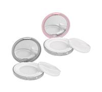 FRCOLOR 2pièces Pot De De Maquillage Compact Boîte De Rechargeable Avec Houppette Et Miroir Et Fille De Voyage