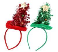 FRCOLOR 2pièces Serre-tête Bandeau Motif Sapin de Noël sans Lumière pour Accessoire Cheveux Fête de Fin Année