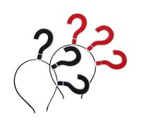 FRCOLOR 2pièces Serre-tête Créatif Question Rouge Et Noir Accessoire De Déguisement Festival Bandeau Symbole Amusant Accessoire Unisexe Pour Fête Et Célébration Lot