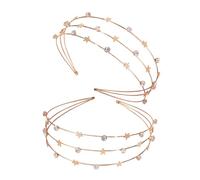 FRCOLOR 2pièces Serre-tête Étoile pour Fille Bandeau Étoile Pailleté Doré Accessoire de Coiffure pour Mariage et Anniversaire