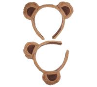 FRCOLOR 2pièces Serre-tête Ours Peluche Doux Bandeau Oreilles Ours Kawaii Accessoire Cheveux pour Anniversaire et Cosplay Lot de Serre-têtes