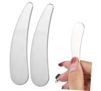 FRCOLOR 2pièces Spatule Pour Crème Faciale Mini Spatule De Maquillage Outil De Beauté Acier Inoxydable Cosmétique Réutilisable Cuillère De Beauté Pour Application Uniforme