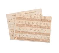 FRCOLOR 2pièces Tableau Alphabet Braille Tactile Lettres Et Chiffres Relief Pour Personnes Aveugles Outil Apprentissage Léger Et Portable