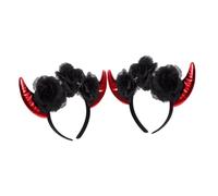 FRCOLOR 2pièces -tête Corne De Diable Pour Halloween Lot De Coiffes Cornes Halloween Accessoire Pour Cheveux