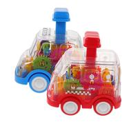 FRCOLOR 2pièces Voiture à Pousser pour Garçon Fille avec Transparents Jouet à Friction avec Mécanisme Press to Go Véhicule De Jeu pour Tout-Petits
