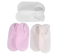 FRCOLOR 3 Couverture de Silicone de Chaussettes Hydratantes pour Soin des pour Pédicure et Protection Peau Chaussettes Cracks Blanc Rose Chair