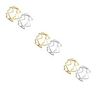 FRCOLOR 3 ensembles Bague Ouverte Love Pour Femme Bague Cœur En Cuivre 2 pièces * 3